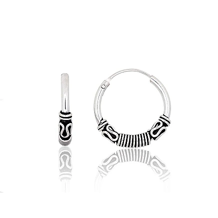 Kõrvarõngas-ringikesed,  - Hõbekõrvarõngad-ringikesed, 1.8 g, Hõbe 925 proov, oksüüd (kate)
