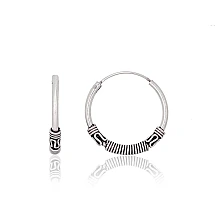 Hõbekõrvarõngad-ringikesed, 2.3 g, Hõbe 925 proov, oksüüd (kate)