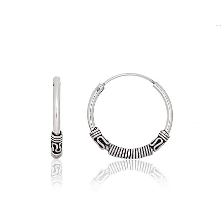 Kõrvarõngas-ringikesed,  - Hõbekõrvarõngad-ringikesed, 2.3 g, Hõbe 925 proov, oksüüd (kate)
