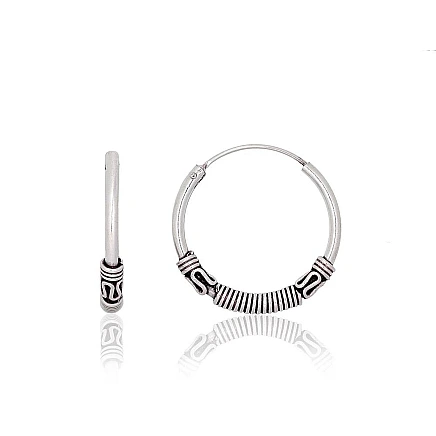 Kõrvarõngas-ringikesed,  - Hõbekõrvarõngad-ringikesed, 2.4 g, Hõbe 925 proov, oksüüd (kate)