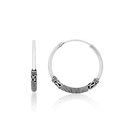 Kõrvarõngas-ringikesed,  - Hõbekõrvarõngad-ringikesed, 2.8 g, Hõbe 925 proov, oksüüd (kate)