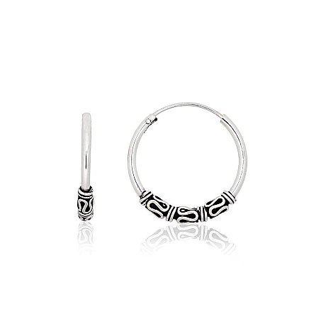 Kõrvarõngas-ringikesed,  - Hõbekõrvarõngad-ringikesed, 2 g, Hõbe 925 proov, oksüüd (kate)