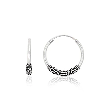 Hõbekõrvarõngad-ringikesed, 2.1 g, Hõbe 925 proov, oksüüd (kate)
