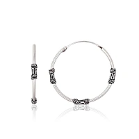 Серебряные серьги-кольца, 2.8 g, Серебро 925 проба, оксид (покрытие)