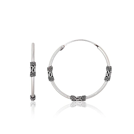 Kõrvarõngas-ringikesed,  - Hõbekõrvarõngad-ringikesed, 2.9 g, Hõbe 925 proov, oksüüd (kate)
