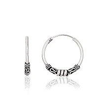 Hõbekõrvarõngad-ringikesed, 2.2 g, Hõbe 925 proov, oksüüd (kate)