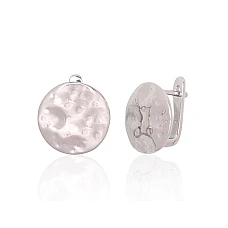 Серебряные серьги на английском замке, 3.6 g, Серебро 925 проба, родий (покрытие)