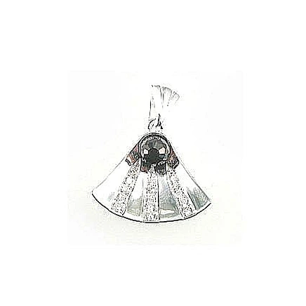 Женские,  - Серебряный кулон, Серебро 925 проба, родий (покрытие), Цирконы
