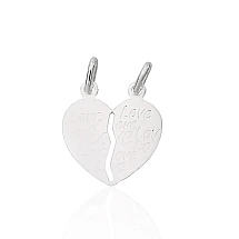 Сердечко, Серебряный кулон, Серебро 925 проба