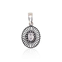 Серебряный кулон, Серебро 925 проба, оксид (покрытие), Цирконы