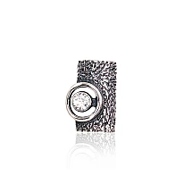 Серебряный кулон, Серебро 925 проба, оксид (покрытие), Цирконы