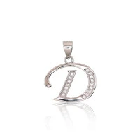 Серебряный кулон, 2 g, Серебро 925 проба, родий (покрытие), Цирконы
