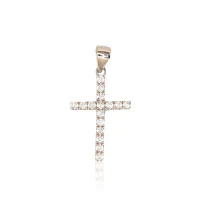 Серебряный кулон, 1.4 g, Серебро 925 проба, родий (покрытие), Цирконы