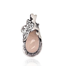 Hõberipats, 14.4 g, Hõbe 925 proov, oksüüd (kate), Roosa kvarts