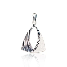 Серебряный кулон, Серебро 925 проба, оксид (покрытие), Цирконы
