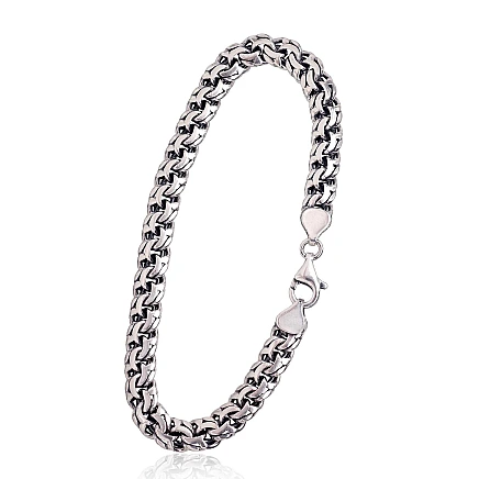 Meestele,  - Hõbekett Bismark 8 mm, 22, 23 g, Hõbe 925 proov, oksüüd (kate)