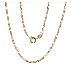 Hõbekett Figaro 1,8 mm , kantide teemanttöötlus, 55, 3.4 g, Hõbe 925 proov, punane kuld (kate)