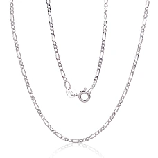 Серебряная цепочка Фигаро 1,8 мм , алмазная обработка граней, 55, 3.5 g, Серебро 925 проба, родий (покрытие)