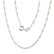 Hõbekett Figaro 1,8 mm , kantide teemanttöötlus, 50, 3.1 g, Hõbe 925 proov