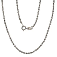 Hõbekett Rope 2 mm, Hõbe 925 proov, roodium (kate)