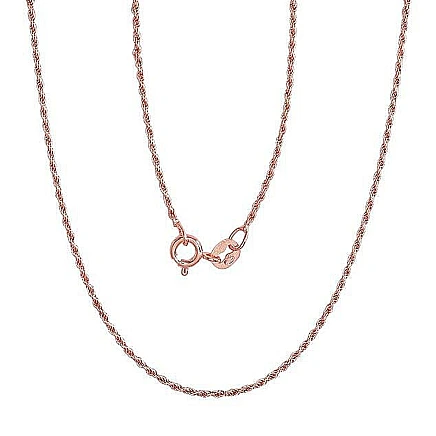 Kuldkattega,  - Hõbekett Rope 1,1 mm, 40, 2.1 g, Hõbe 925 proov, punane kuld (kate)