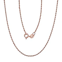 Hõbekett Rope 1,1 mm, 45, 2.4 g, Hõbe 925 proov, punane kuld (kate)