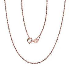 Hõbekett Rope 1,1 mm, 45, 2.4 g, Hõbe 925 proov, punane kuld (kate)