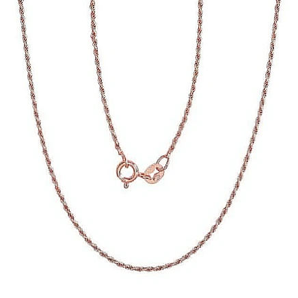 Kuldkattega,  - Hõbekett Rope 1,1 mm, 45, 2.4 g, Hõbe 925 proov, punane kuld (kate)