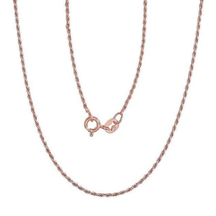 Kuldkattega,  - Hõbekett Rope 1,1 mm, 50, 2.6 g, Hõbe 925 proov, punane kuld (kate)