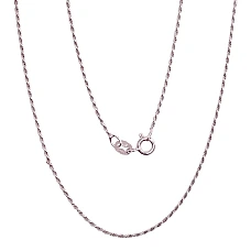 Hõbekett Rope 1,1 mm, 45, 2.3 g, Hõbe 925 proov, roodium (kate)