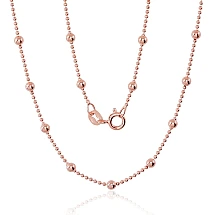 Hõbekett Bead 1-3 mm, 40, 3.9 g, Hõbe 925 proov, punane kuld (kate)