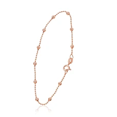 Hõbekett Bead 1-3 mm, 17, 1.7 g, Hõbe 925 proov, punane kuld (kate)
