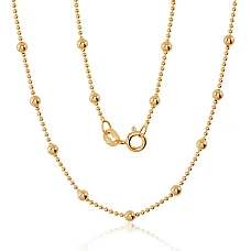 Hõbekett Bead 1-3 mm, 50, 4.6 g, Hõbe 925 proov, kollane kuld (kate)