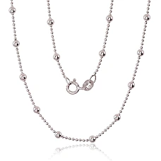 Hõbekett Bead 1-3 mm, 40, 3.8 g, Hõbe 925 proov, roodium (kate)