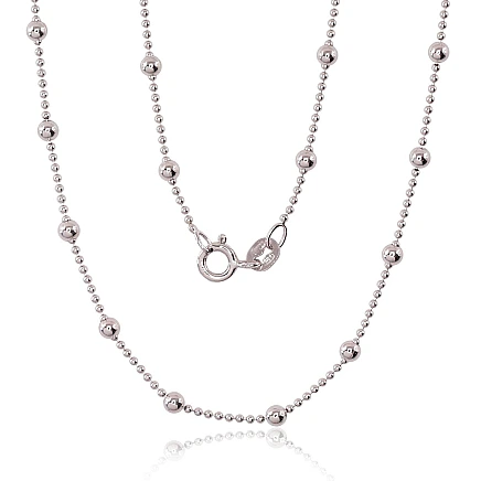 Ketid,  - Hõbekett Bead 1-3 mm, 40, 3.8 g, Hõbe 925 proov, roodium (kate)