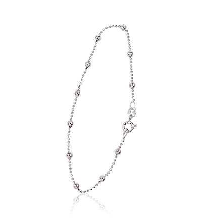 Käevõrud-ketid,  - Hõbekett Bead 1-3 mm, 17, 1.7 g, Hõbe 925 proov, roodium (kate)