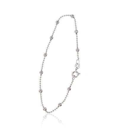 Käevõrud-ketid,  - Hõbekett Bead 1-3 mm, 18, 1.8 g, Hõbe 925 proov, roodium (kate)