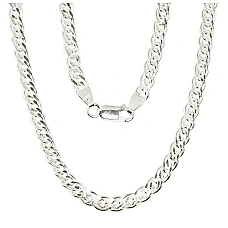 Hõbekett Crandmother 4,9 mm , kantide teemanttöötlus, 50, 15.8 g, Hõbe 925 proov