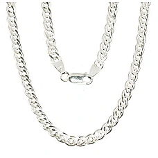 Hõbekett Crandmother 4,9 mm , kantide teemanttöötlus, 55, 17.2 g, Hõbe 925 proov