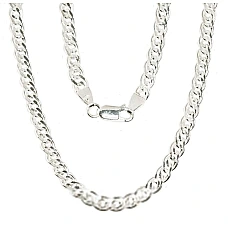 Hõbekett Crandmother 4,9 mm , kantide teemanttöötlus, 55, 17.6 g, Hõbe 925 proov
