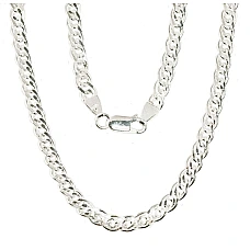Hõbekett Crandmother 4,9 mm , kantide teemanttöötlus, 60, 19.4 g, Hõbe 925 proov