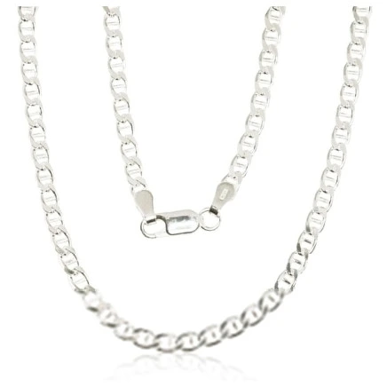 Meestele,  - Hõbekett Marina 3 mm , kantide teemanttöötlus, 50, 8.3 g, Hõbe 925 proov