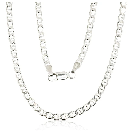 Meestele,  - Hõbekett Marina 3 mm , kantide teemanttöötlus, 55, 9.2 g, Hõbe 925 proov