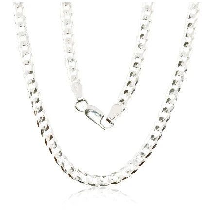 Meestele,  - Hõbekett Curb 3.9 mm , kantide teemanttöötlus, 65, 13.8 g, Hõbe 925 proov