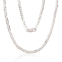 Hõbekett Curb 2.5 mm , kantide teemanttöötlus, 55, 6.3 g, Hõbe 925 proov