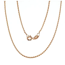 Серебряная цепочка Спига 1,1 мм, 45, 2.9 g, Серебро 925 проба, красное золото (покрытие)