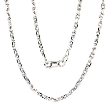 Hõbekett Anchor 3 mm , kantide teemanttöötlus, 50, 9.8 g, Hõbe 925 proov, roodium (kate)