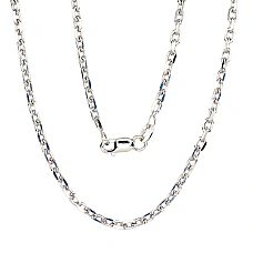 Hõbekett Anchor 3 mm , kantide teemanttöötlus, 55, 11.3 g, Hõbe 925 proov, roodium (kate)