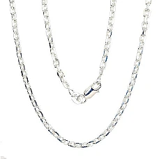 Hõbekett Anchor 3 mm , kantide teemanttöötlus, 50, 9.8 g, Hõbe 925 proov