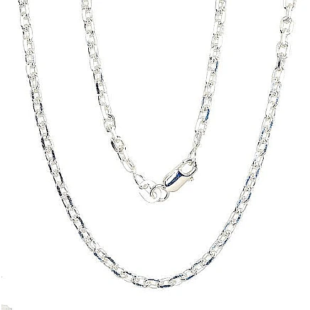 Meestele,  - Hõbekett Anchor 3 mm , kantide teemanttöötlus, 70, 13.6 g, Hõbe 925 proov